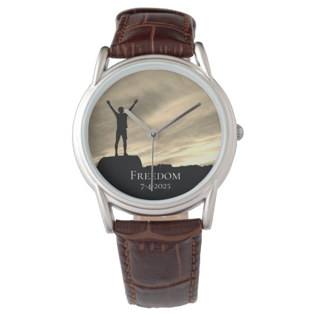 Relógio *~* Liberdade para aposentadoria de Prêmio masculi (Frente)