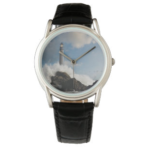 Relógio Lighthouses   Lighthouse With Crashing Waves