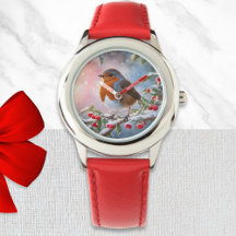 Lindo Papa-Robos Peito-Vermelho Inverno Neve Bonit