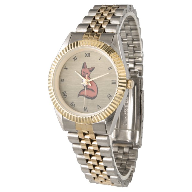 Relógio Lindos Números Romanos da Fox Vermelha (Angular)