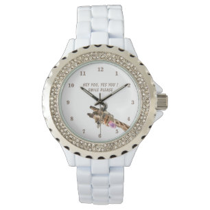 Relógio Língua de Girafa Reproduzindo Assista Sorriso - Se