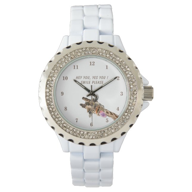 Relógio Língua de Girafa Reproduzindo Assista Sorriso - Se (Frente)