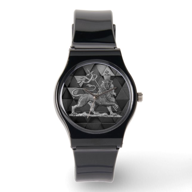 Relógio Lion of Judah Jah Rastafari Rasta Reggae Roots Kid (Frente)