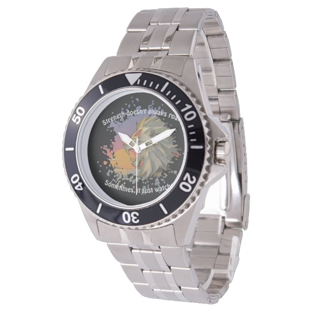 Relógio Lion Papercut Stainless Steel Watch (Angular)