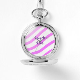 Relógio Listras cor-de-rosa, amor pastel é orgulho de amor