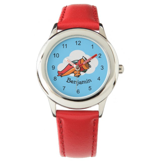 Relógio Little Red Airplane Design Kids Watch (Frente)
