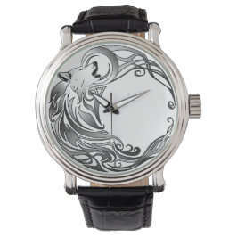 Relógio Lobo Tribal - Sombreado