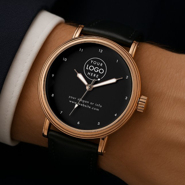 Relógio Logotipo comercial | Black Professional Corporate (Criador carregado)