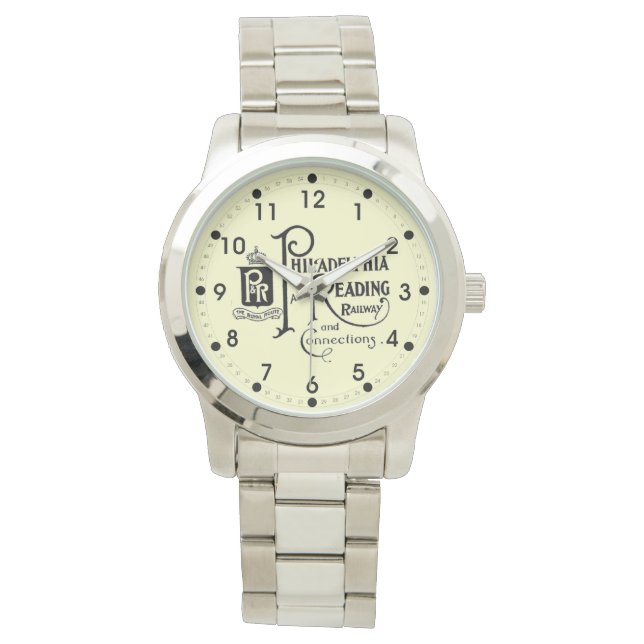 Relógio Logotipo da Filadélfia e Leitura da Estrada de Fer (Frente)