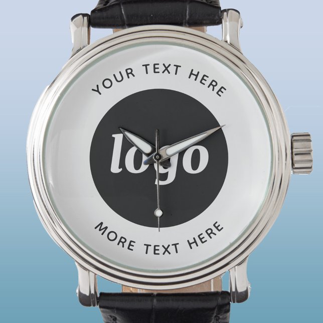 Relógio Logotipo Simples Com Texto Promocional Empresarial (Logo with text business promotional wrist watch)