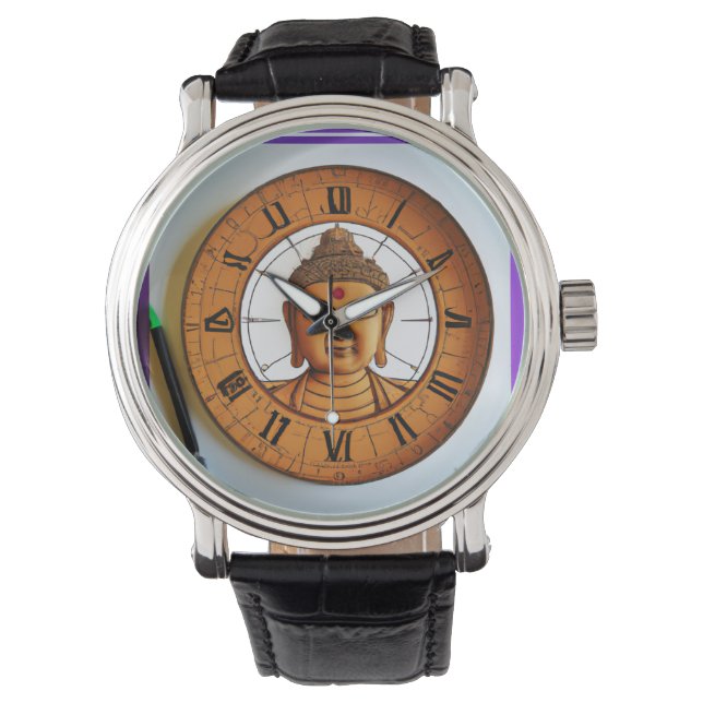 Relógio Lucky Buddha Leather Watch (Frente)