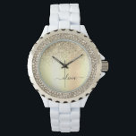 Relógio Luxo Moderno Glitter Dourado Feminino Monograma No<br><div class="desc">Relógio com Monograma de Metal Fosco Brilhante com Glitter Dourado Falso. Isso torna o presente perfeito para formatura,  aniversário,  casamento,  chá de noiva,  aniversário de casamento,  chá de bebê ou festa de despedida de solteira para alguém que ama luxo glamoroso e estilos chiques.</div>
