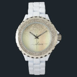 Relógio Luxo Moderno Glitter Dourado Feminino Monograma No<br><div class="desc">Relógio com Monograma de Metal Fosco Brilhante com Glitter Dourado Falso. Isso torna o presente perfeito para formatura, aniversário, casamento, chá de noiva, aniversário de casamento, chá de bebê ou festa de despedida de solteira para alguém que ama luxo glamoroso e estilos chiques.</div>