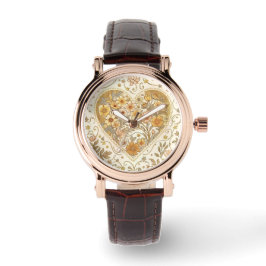 Relógio Luxury, , Beigi Gold ,Love Heart , Valentine's Day