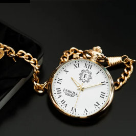 Relógio Luxury Black & White Monogram Custom Engraved Gift