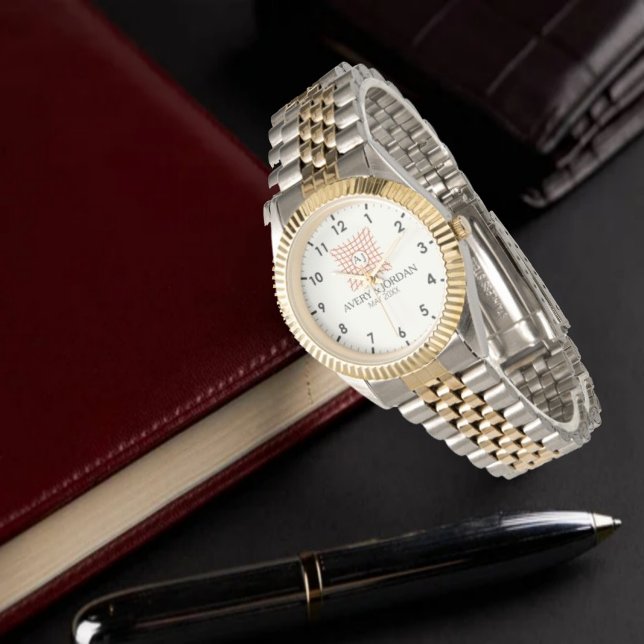 Relógio Luxury Elegant Monogram with Initials (Criador carregado)