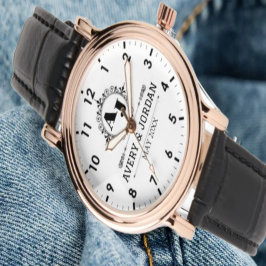 Relógio Luxury Elegant Monogram with Initials white