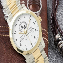 Relógio Luxury Elegant Monogram with Initials white