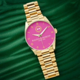 Relógio Luxury Gold Personalized Custom Roman Numeral Time