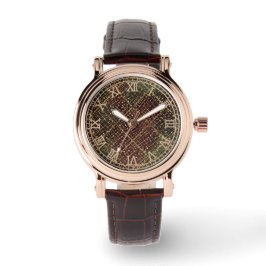 Relógio Luxury Gold Red Green Color Pattern 