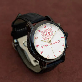 Relógio  Luxury Initials Classic Monogram Letters Couple’s