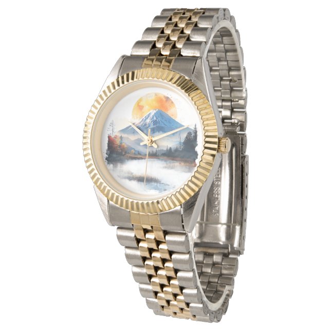 Relógio Luxury Landmark Mountain & River Watch Elegant  (Angular)