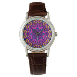 Relógio Luxury Leather Watch - padrão tribal de Na moda Bo