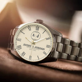 Relógio Luxury Modern Minimalist Monogram Personalized 