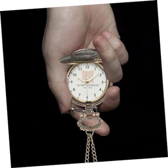 Relógio Luxury Monogram Elegant Initials Couple Names (Criador carregado)