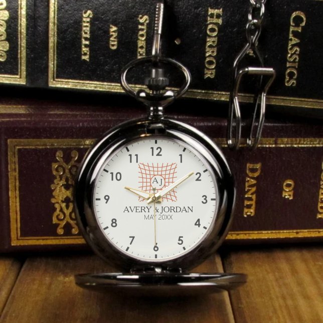 Relógio Luxury Monogram Elegant Initials Couple Names (Criador carregado)