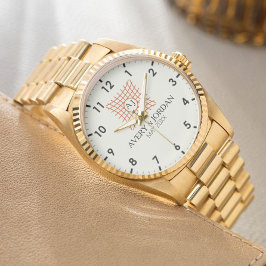 Relógio Luxury Monogram Elegant Initials Couple Names