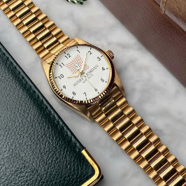 Relógio Luxury Monogram Elegant Initials Couple Names