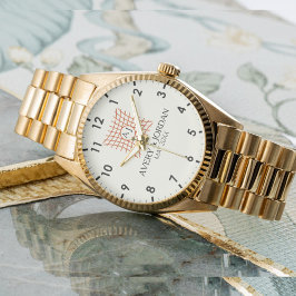 Relógio Luxury Monogram Elegant Initials Couple Names