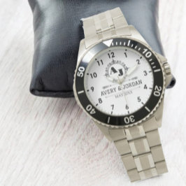 Relógio Luxury Monogram with Elegant Initials White