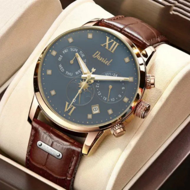 Relógio Luxury Personalized with Name & Date (Criador carregado)