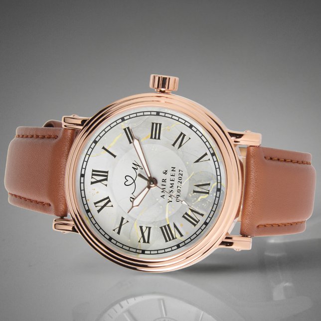 Relógio Luxury Rose Gold & Brown Leather Men's Watch (Criador carregado)
