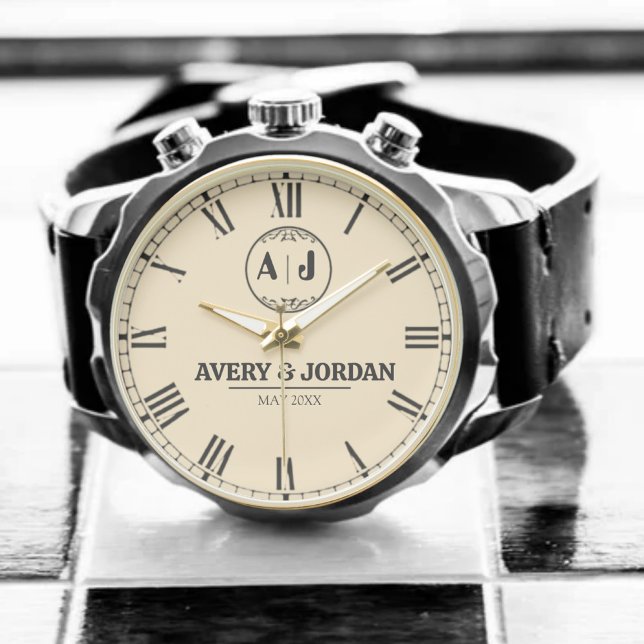 Relógio Luxury Unique Engagement Gift Custom Monogram Mode (Criador carregado)
