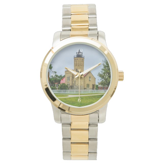 Relógio Luz do ponto mackinac (Frente)