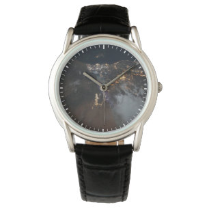 Relógio Luzes Da Cidade De Jazan E Seus Subúrbios