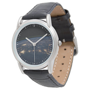 Relógio Luzes Da Cidade Do Sul Dos Estados Unidos.