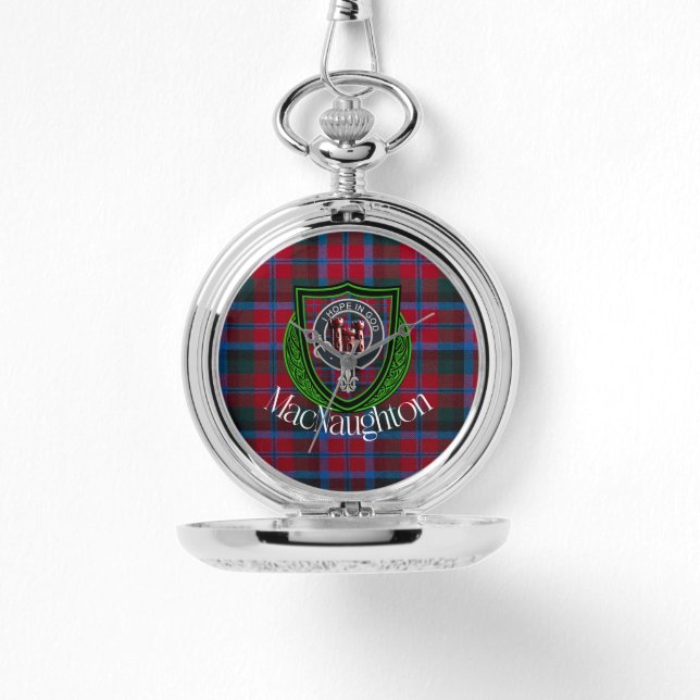 Relógio MacNaughton Scottish Clan Tartan & Crest (Frente)