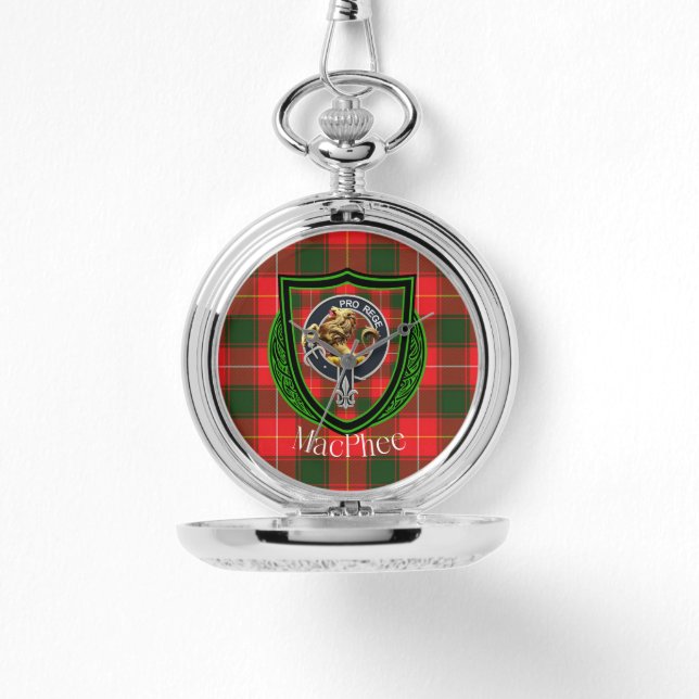 Relógio MacPhee Scottish Clan Tartan & Crest (Frente)