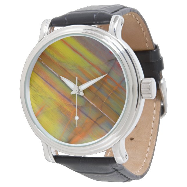 Relógio Madeira Amarela Petrificada (Angular)