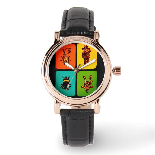 Relógio Mah Jongg Vintage Azulejos Watch (Frente)