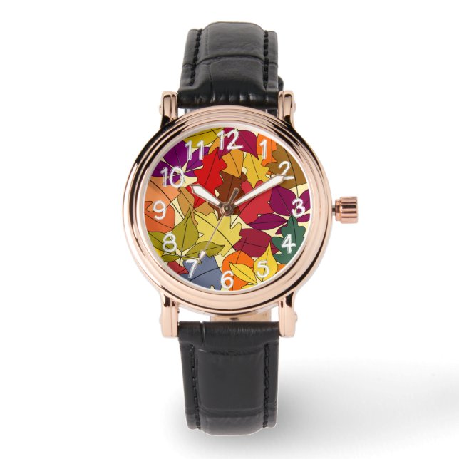 Relógio Mais Folhas de outono (Frente)