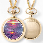 Relógio Malecon Sunset 0911 Necklace Watch<br><div class="desc">Pintura do "Malecon Sunset 0911" Collection Personalize na página do produto ou clique no botão "Personalizar" para obter mais opções de design. Design criou da minha pintura "Malecon Sunset 0911" capturando um belo pôr do sol no Malecón em Puerto Vallarta,  México. Os produtos correspondentes estão disponíveis nesta coleção.</div>