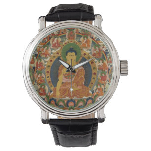 Relógio Mandala completa pintada Bhutanese