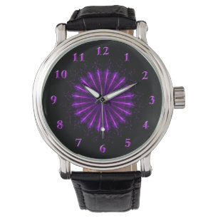 Relógio Mandala Fractal Roxo (42) eWatch