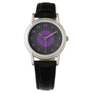 Relógio Mandala Fractal Roxo (42) eWatch