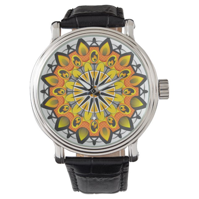Relógio Mandala Wristwatch Amarela (Frente)